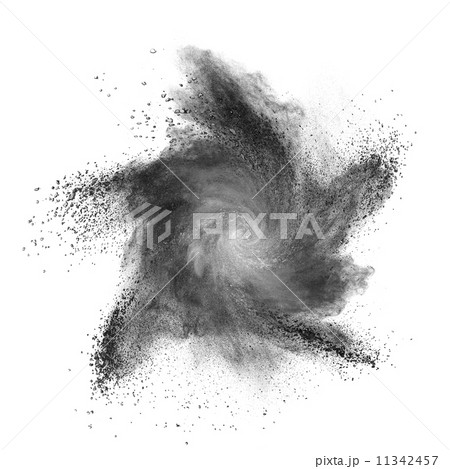 Black powder explosion isolated on white 11342457