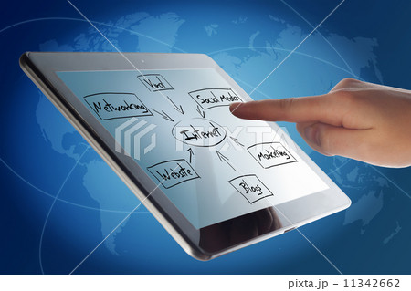 Tablet internet diagram concept Tablet internet diagram concept 11342662