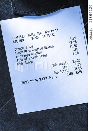 Cafe paper cheque 11364126