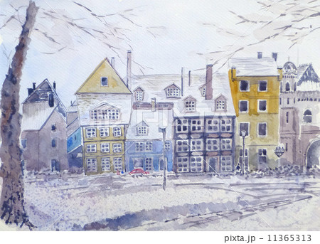 リガ　ラトヴァニア　バルト三国の水彩画 11365313