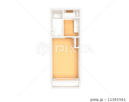 ワンルームマンション間取りのイラスト素材
