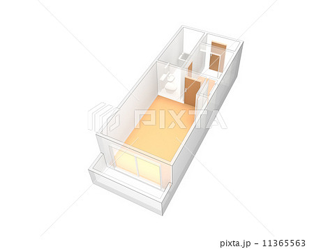ワンルームマンション間取りのイラスト素材