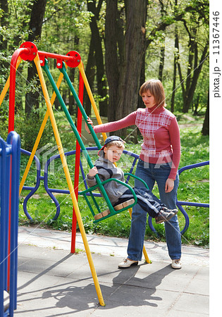Boy and mother on pleasure-ground. 11367446