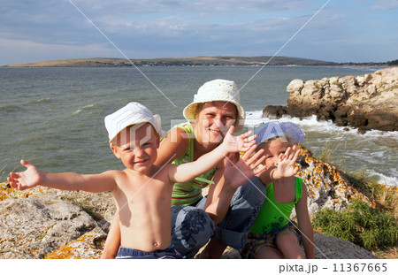 Family on sea coast Family on sea coast 11367665