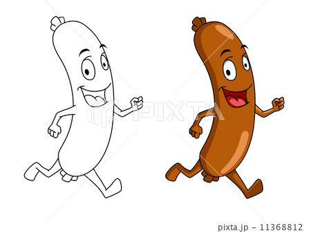 Running cartoon sausage 11368812