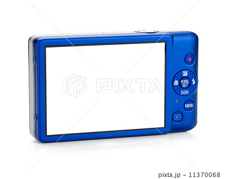 Blue compact camera. Rear view Blue compact camera. Rear view 11370068