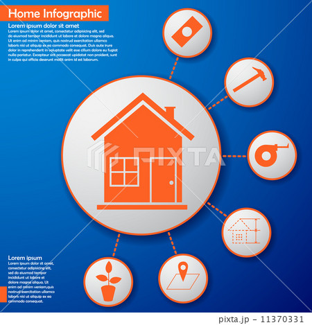 Home infographic with plant hummer and money 11370331