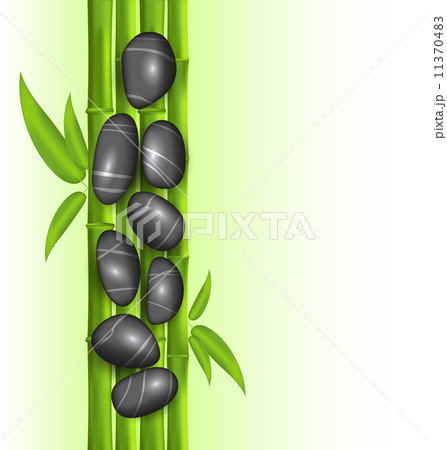 Spa therapy decoration with bamboo and stones, template with cop 11370483