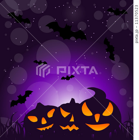Halloween ominous pumpkins on moonlight background Halloween ominous pumpkins on moonlight background 11370523