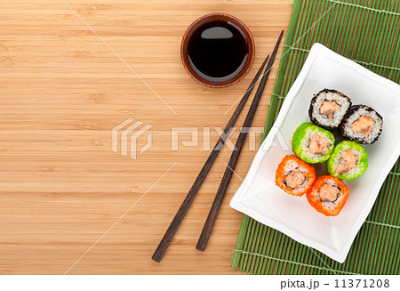 Colorful sushi maki with tobiko 11371208