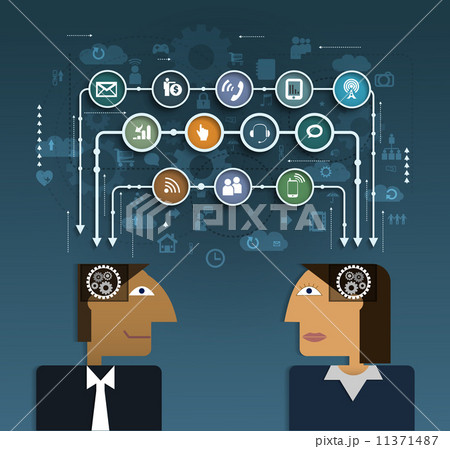 Business people with social network, communication concept Business people with social network, communication concept 11371487