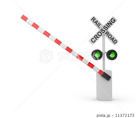 Railroad crossing. Green light 11372175