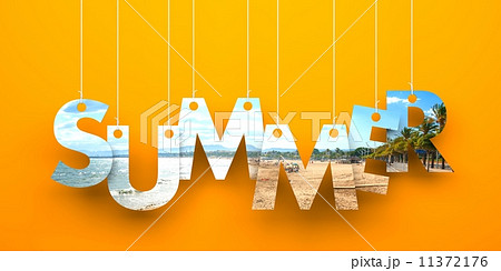 Summer word hanging on a strings 11372176