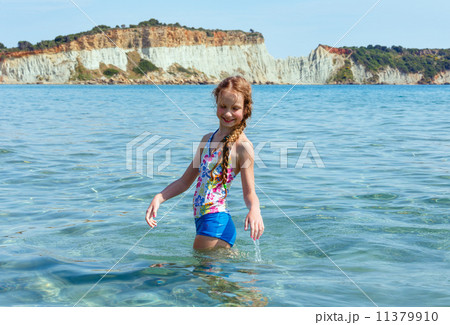 Happy girl in sea 11379910