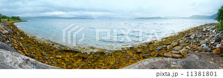 Norwegian Sea cloudy panorama. 11381801