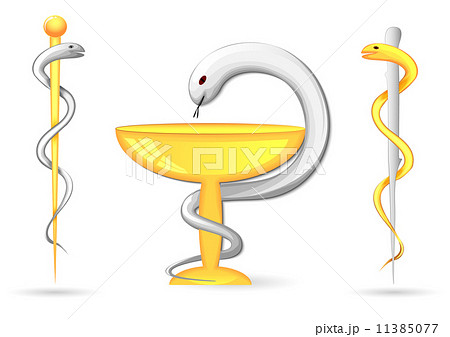 Pharmacy icon. Rod of Asclepius and Bowl of Hygieia. Medical snake Pharmacy icon. Rod of Asclepius and Bowl of Hygieia. Medical snake 11385077