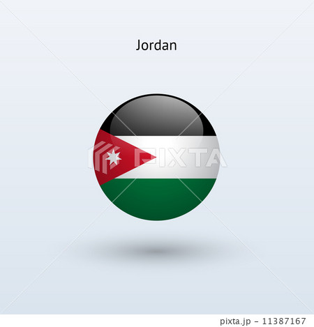 Jordan round flag. Vector illustration. Jordan round flag. Vector illustration. 11387167