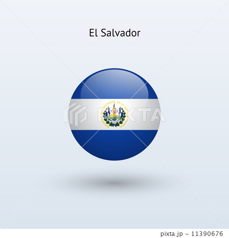 El Salvador round flag. Vector illustration. El Salvador round flag. Vector illustration. 11390676