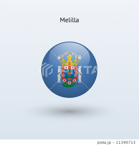 Melilla round flag. Vector illustration. 11390713