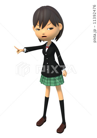 抗議する女子生徒 11392476