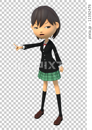 抗議する女子生徒 11392476