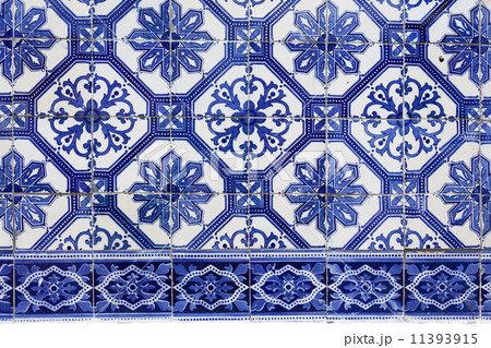 Handmade traditional Portugese Tile (azulejos), Lisbon, Europe 11393915