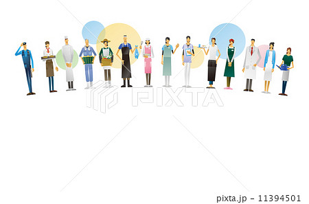 人々 職業 大勢 集合 働く人のイラスト素材