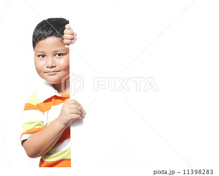 Boy beside a white background 11398283