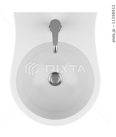 top view of ceramic bidet isolated on white background 11398912