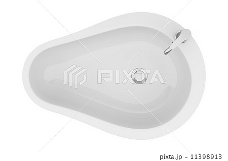 top view of modern standing bathroom sink isolated on white back 11398913