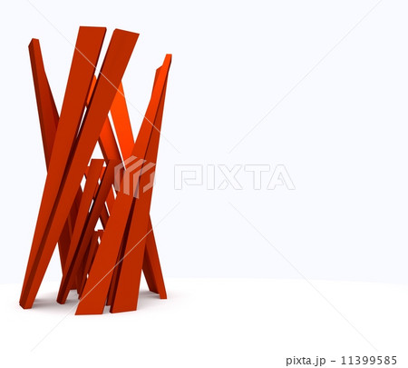 ねじれた立方体のオブジェの背景素材のイラスト素材