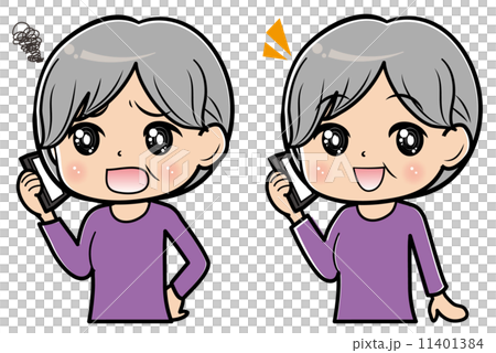 スマホで通話する女性 11401384