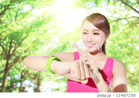 Health sport woman wearing smart watch 11407250