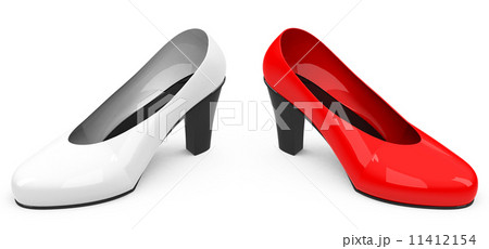 red and white high heels 11412154
