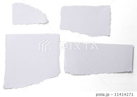 collection of white ripped pieces of paper isolated on white 11414271
