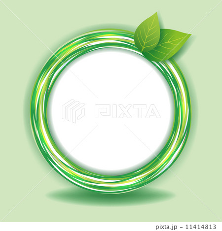 Eco green background with leaves and circles 11414813