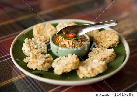 rice crust snack on dish rice crust snack on dish 11415085