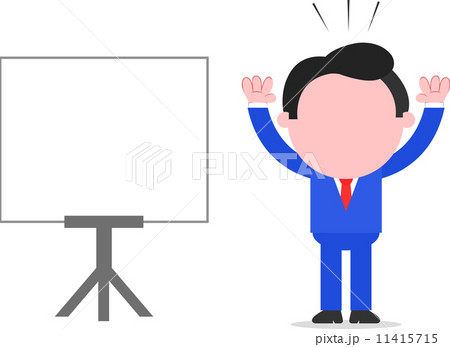 Businessman Raising Hands Beside Chartのイラスト素材 [11415715] - PIXTA