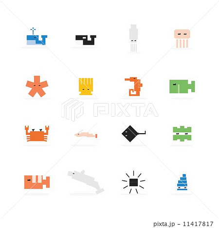 Pixel marine animal icon. 11417817