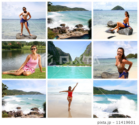 Happy Young Woman Enjoying on the Beach in Thailand Happy Young Woman Enjoying on the Beach in Thailand 11419601