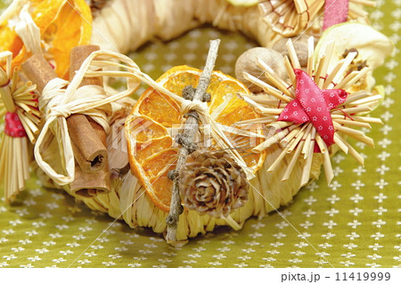 Christmas straw wreath decoration Christmas straw wreath decoration 11419999