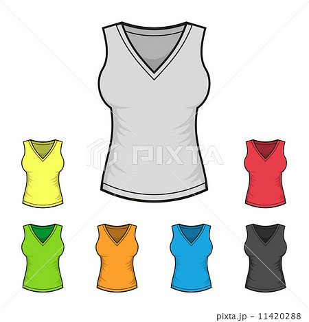 Women's V-neck Shirt Design Template Color Set. Vector Women's V-neck Shirt Design Template Color Set. Vector 11420288