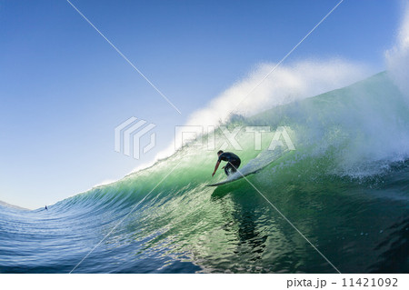 Surfing Surfer Inside Wave Swimming Photo 11421092