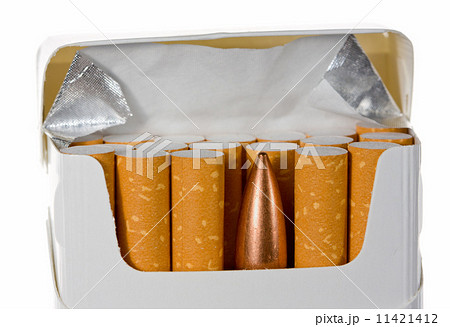 Cartridge in cigarette packet isolated on white Cartridge in cigarette packet isolated on white 11421412