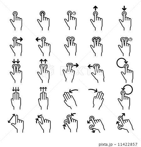 Touch Gestures Line Icons Setのイラスト素材 11422857 Pixta