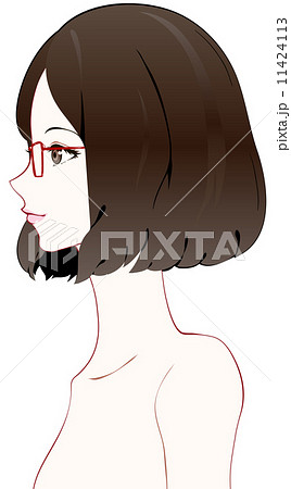 女性 美容 メガネのイラスト素材 11424113 Pixta