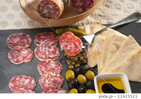 cold cut platter with pita bread and pickles cold cut platter with pita bread and pickles 11425521
