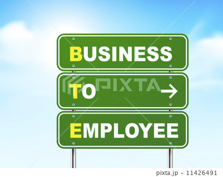 3d business to employee road sign 3d business to employee road sign 11426491