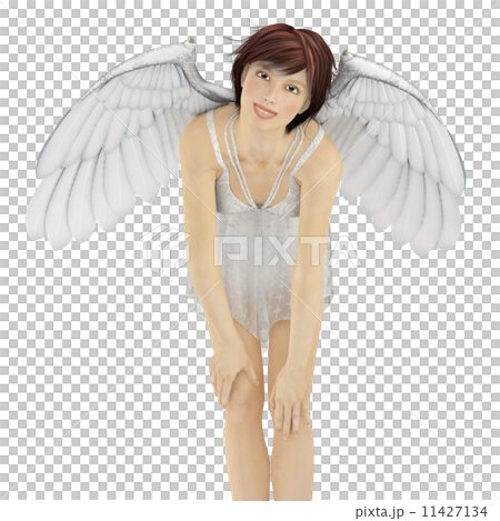 天使 前屈みのポーズのイラスト素材 11427134 Pixta