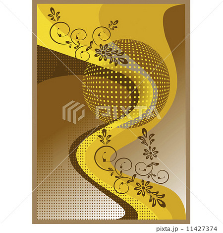 Yellow banner with flower 11427374